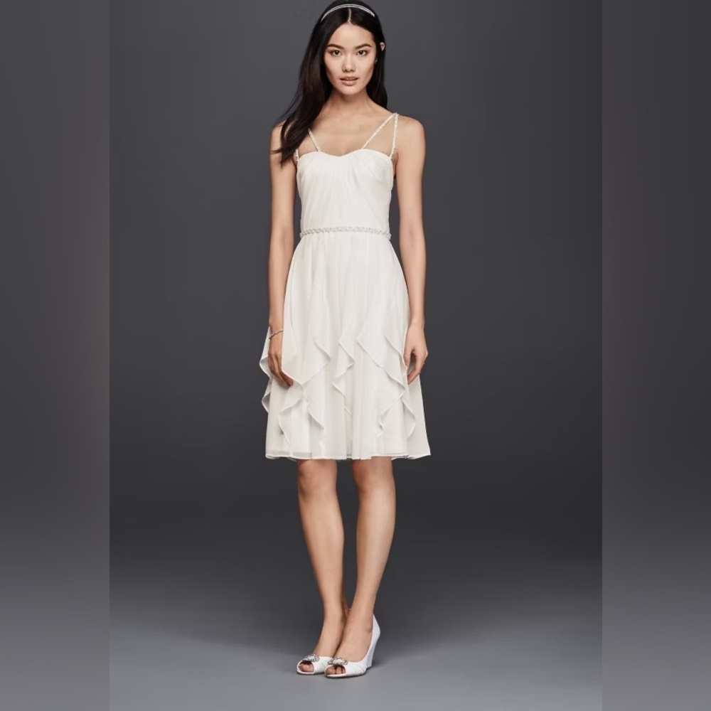 NWT DB Studio Plus Size Short Chiffon Wedding Dress